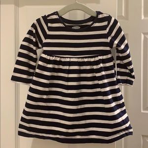 Old Navy Navy Blue Striped Dress